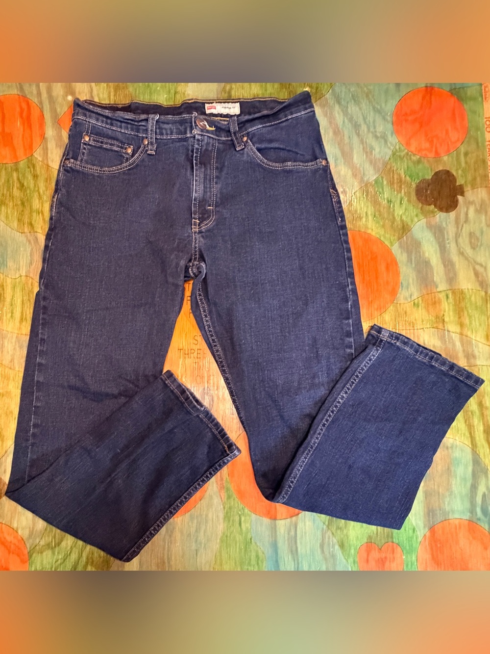 Wrangler Mens Athletic Fit Dark Wash Blue Stretch Denim Jeans 31 X 29 112344929